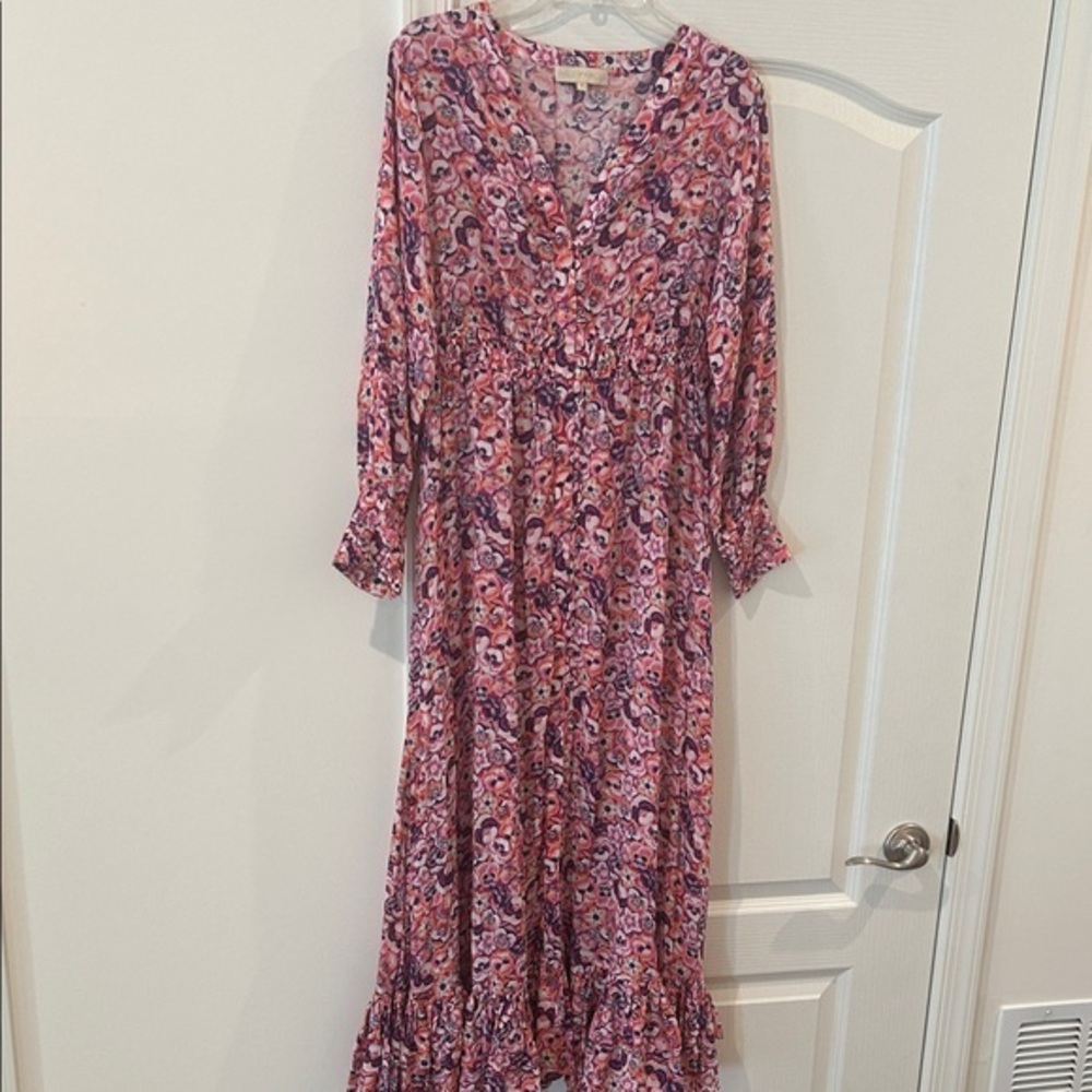 Chic Long Sleeve Floral Maxi Dress